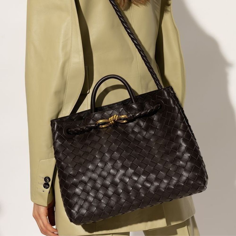 Luxe Weave Leather Tote Bag