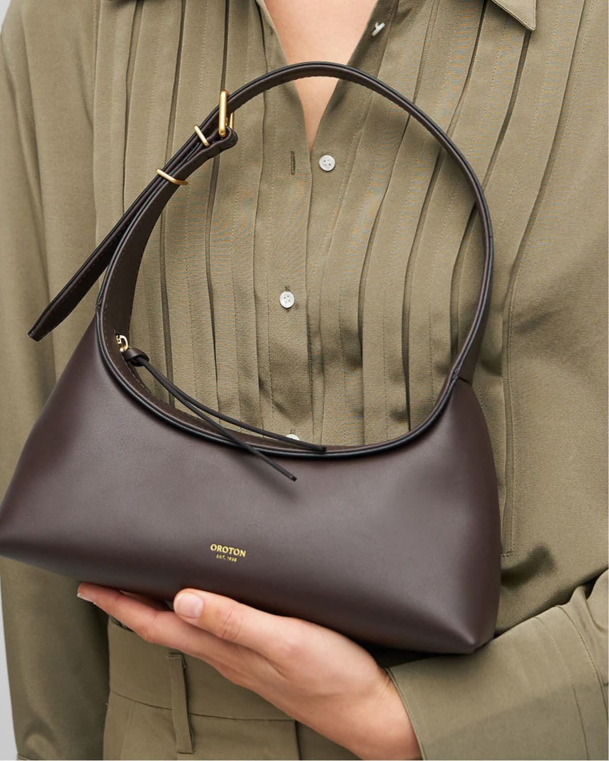Dark Brown Mini Baguette Bag