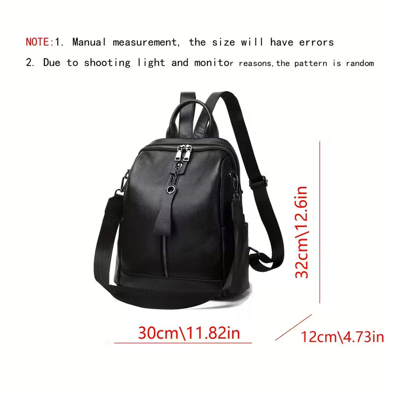 The Duvane | Structured Black Leather Backpack