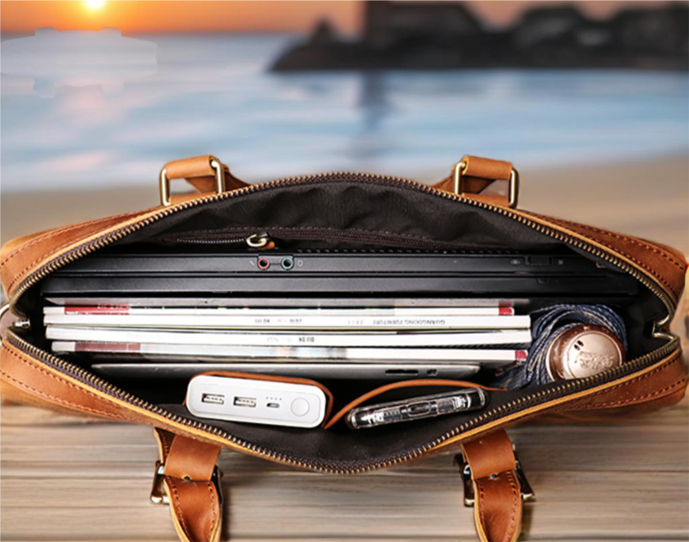 The Seralon | Signature Leather Laptop Bag