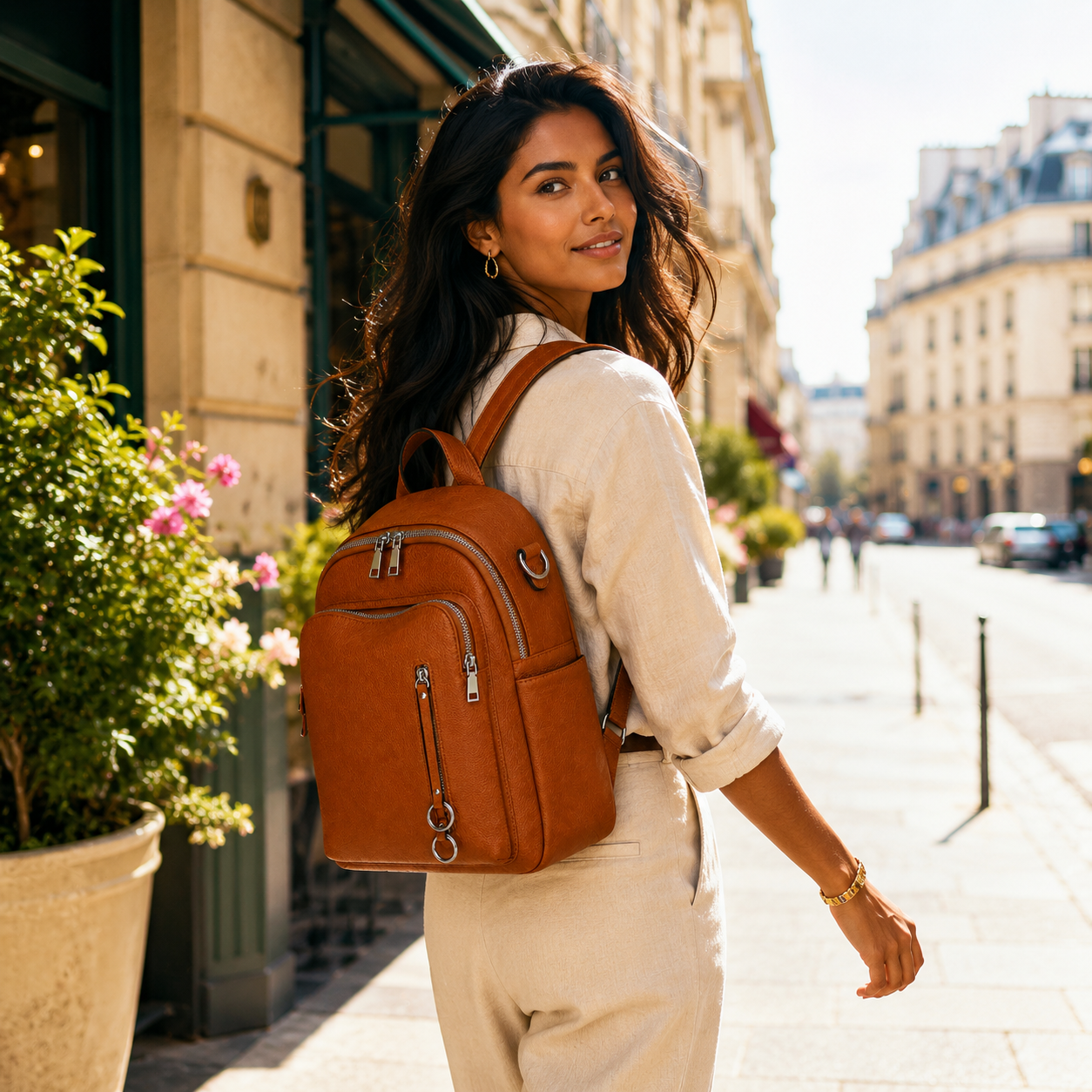 The Valenne | Refined Pebbled Leather Backpack
