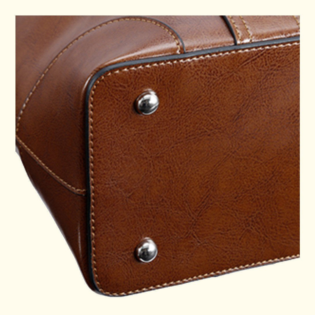 The Arabella | Chestnut Leather Tote Bag