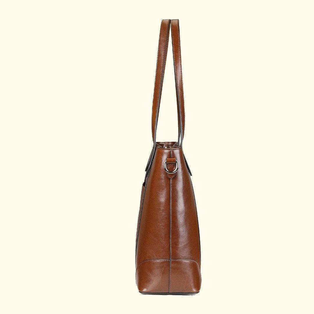 The Arabella | Chestnut Leather Tote Bag
